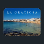 La Graciosa Caleta de Sebo mira imán frigorífico<br><div class="desc">Una hermosa vista de Caleta de Sebo en la isla de La Graciosa en las Islas Canarias impresa en un imán de recuerdo para nevera.</div>