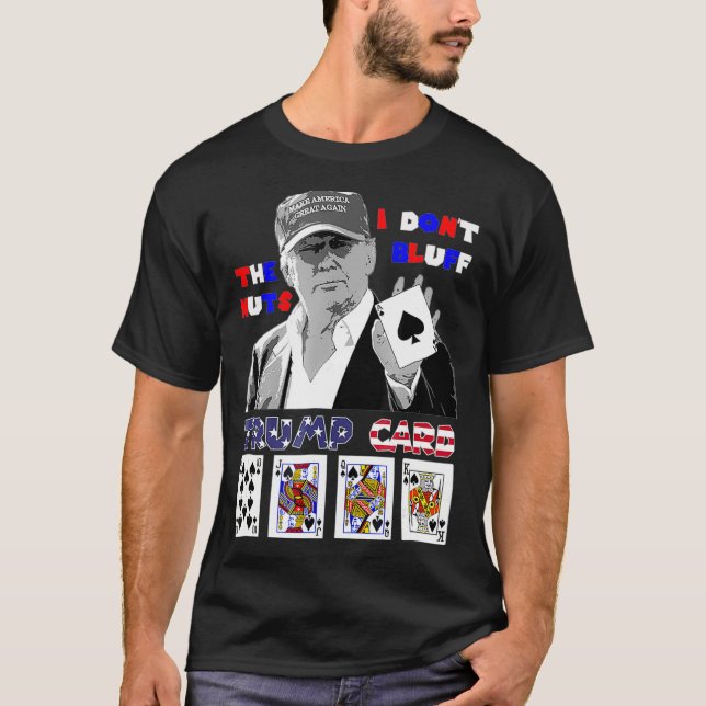 La graciosa camiseta de póker de Trump no engaña e (Anverso)