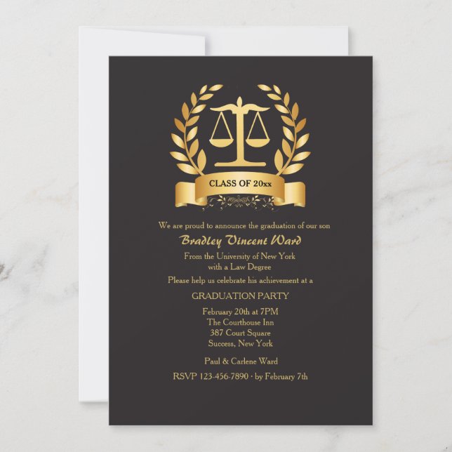 La graduación honra la invitación (Anverso)