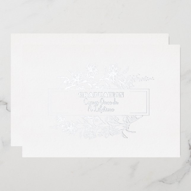 La Graduación Llega Una Vez En Una Invitación De R (Anverso/Reverso)