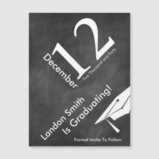 La Graduación Moderna De Chalkboard Ahorra La Fech (Anverso)