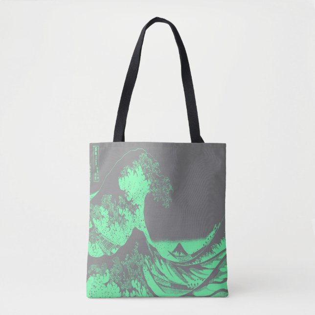 La gran bolsa de té verde y gris de la ola (Anverso)