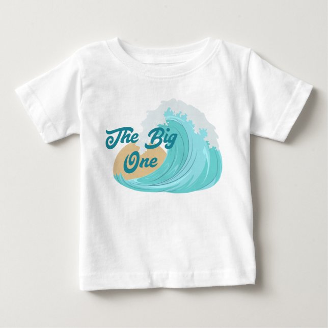 La gran camiseta de primer cumpleaños de la ola (Anverso)