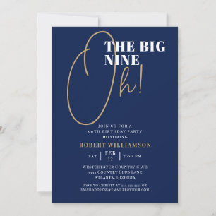 La Gran Invitación de Cumpleaños Sorpresa Azul 90
