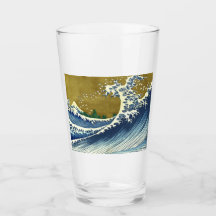 La gran ola (arte japonés azul y oro, Hokusai)