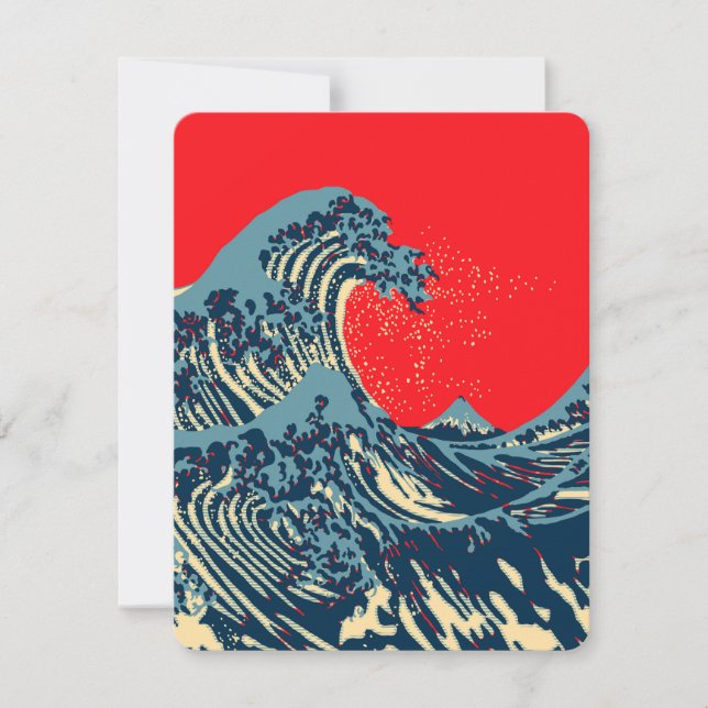 La gran ola de Hokusai con estilo artístico de esp (Anverso)