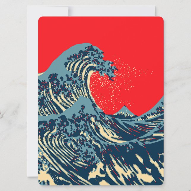 La gran ola de Hokusai con estilo artístico de esp (Anverso)
