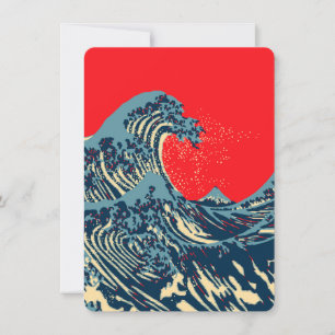 La gran ola de Hokusai con estilo artístico de esp