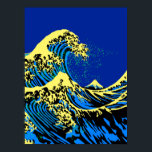 La gran ola de Hokusai en el acento del arte pop<br><div class="desc">Un diseño personalizado inspirado en la Gran Ola de Kanagawa pintado por el antiguo artista japonés Hokusai. Se presenta en un vibrante estilo de arte pop azul. Suena bien, una gran idea de regalo. Utilice el vínculo "Preguntar a este diseñador" para contactarnos con sus solicitudes de diseño especiales o para...</div>
