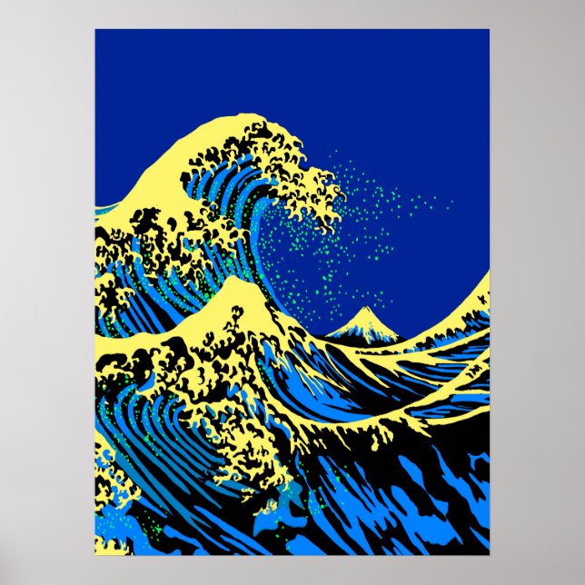 La gran ola de Hokusai en el acento del arte pop (Frente)