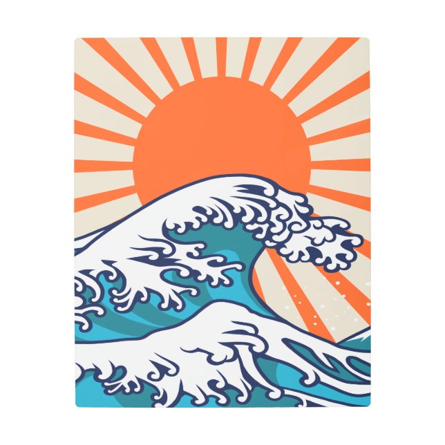 La Gran Ola de Kanagawa, poster de la ola japonesa (Anverso)