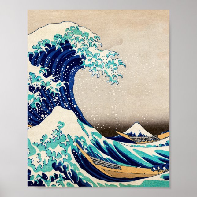 La gran ola del arte japonés vintage de Kanagawa (Frente)
