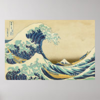 La Gran Ola Frente a la Costa de Kanagawa Póster