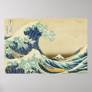 La Gran Ola Frente a la Costa de Kanagawa Póster