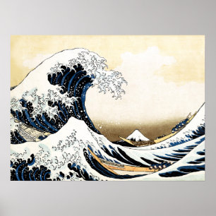 La Gran Ola Fuera de Kanagawa Hokusai, arte japoné