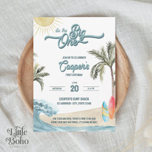 La Gran Ola Invitación de Cumpleaños de Surf