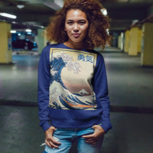 La Gran Ola - Sudadera de Coraje Japonesa