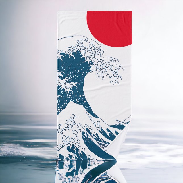 La Gran Oleada Del Giro Moderno De Kanagawa (Ricaso, The Great Wave Off Kanagawa Modern Twist Bath Towel. purchase separately or as a set)