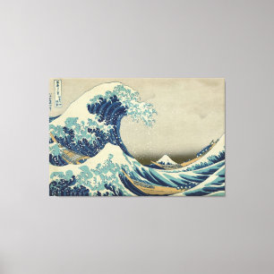 La gran onda Hokusai estiró la impresión de la