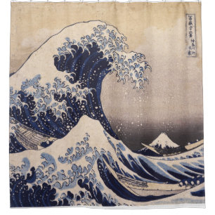 La gran onda por la cortina de ducha de Hokusai