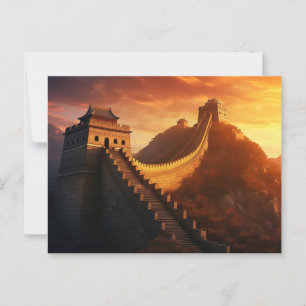La gran postal de la Gran Muralla China Sunset - m
