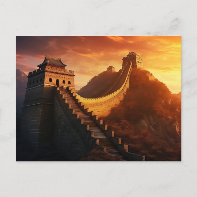 La gran postal de la Gran Muralla China Sunset - m (Anverso)