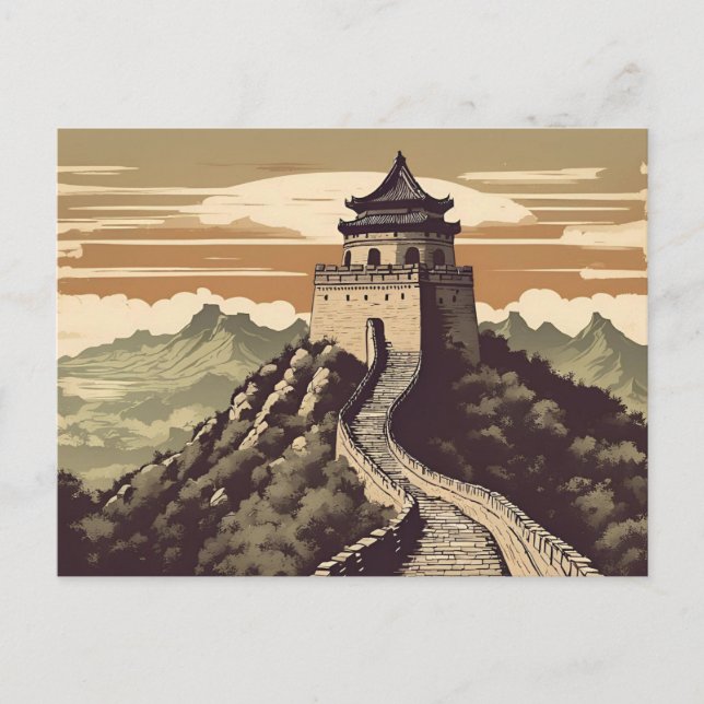 La gran postal de viajes de la Gran Muralla China (Anverso)
