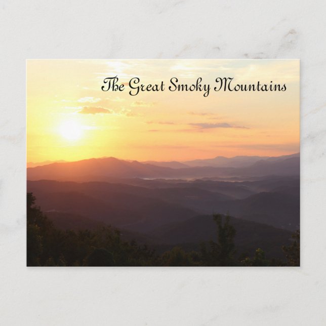 La gran postal TN Sunrise de las montañas Smoky (Anverso)
