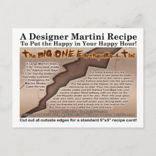 La Gran Tarjeta de Receta de Martini de Broma de T