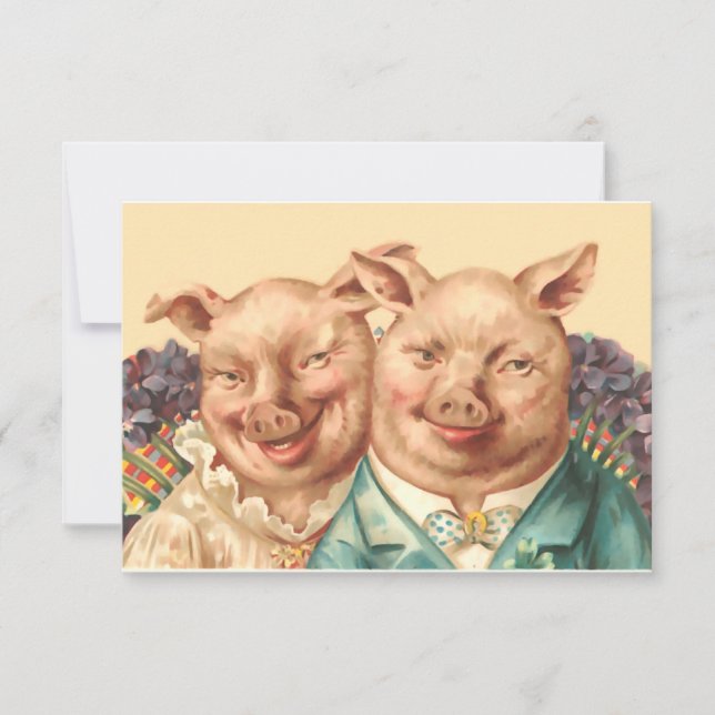 La guapa pareja de cerdos (Anverso)