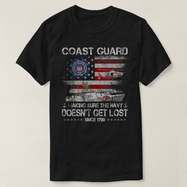 La Guardia Costera Veterana camiseta USCG Bandera  (Diseño del anverso)