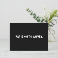 La guerra no es la respuesta: tarjeta minimalista