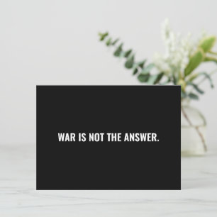 La guerra no es la respuesta: tarjeta minimalista