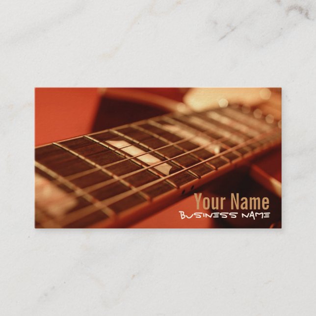 La guitarra ata tarjetas de visita (Anverso)