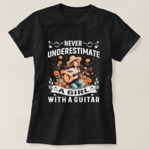 La guitarra camiseta nunca subestima a una mujer C