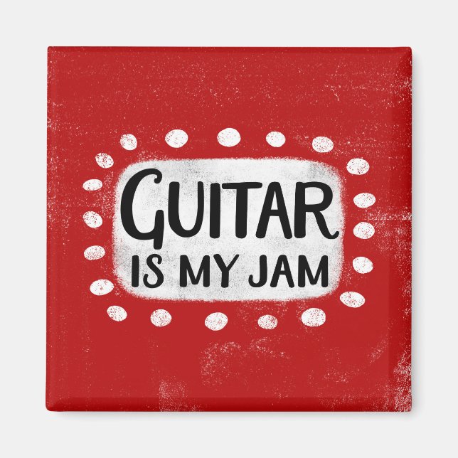 La guitarra es mi imán refrigerador de jamón (Frente)