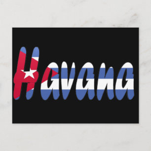 La Habana, tarjeta postal con bandera cubana