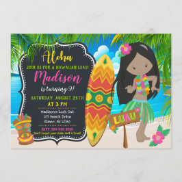 La hawaiana de la invitación del cumpleaños de