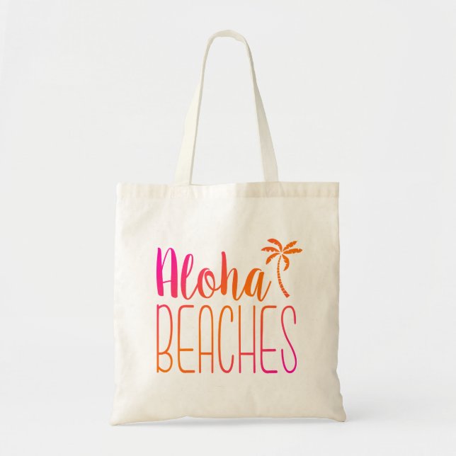 La hawaiana vara la bolsa de asas rosada y (Frente)
