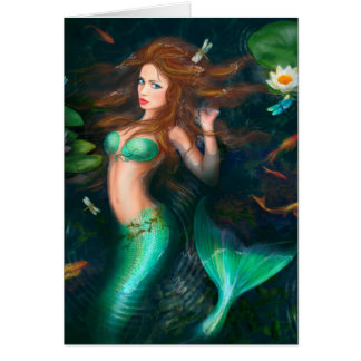 La hermosa sirena en el lago