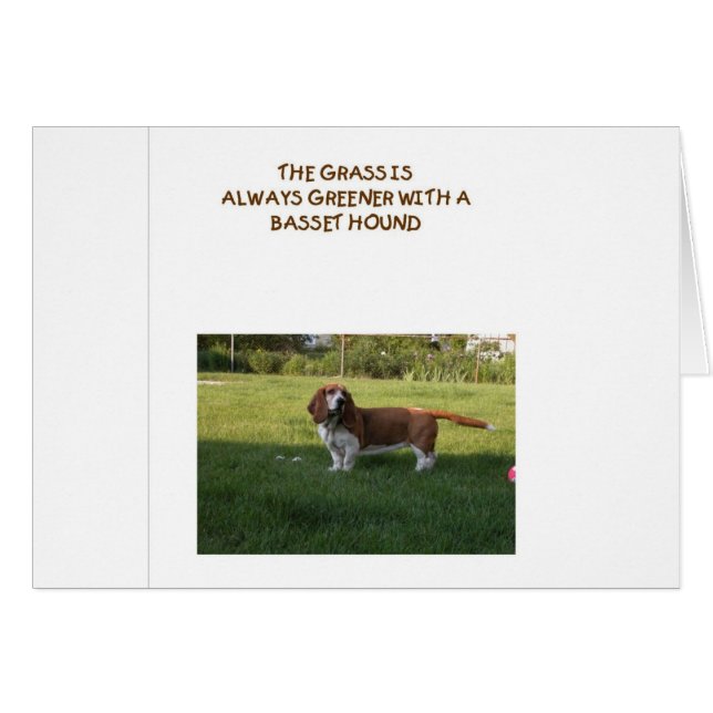LA HIERBA ES MÁS VERDE CON BASSET HOUND (Anverso (Horizontal))