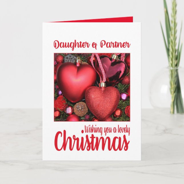 La hija y su pareja, cariñosa tarjeta de Navidades (Anverso)