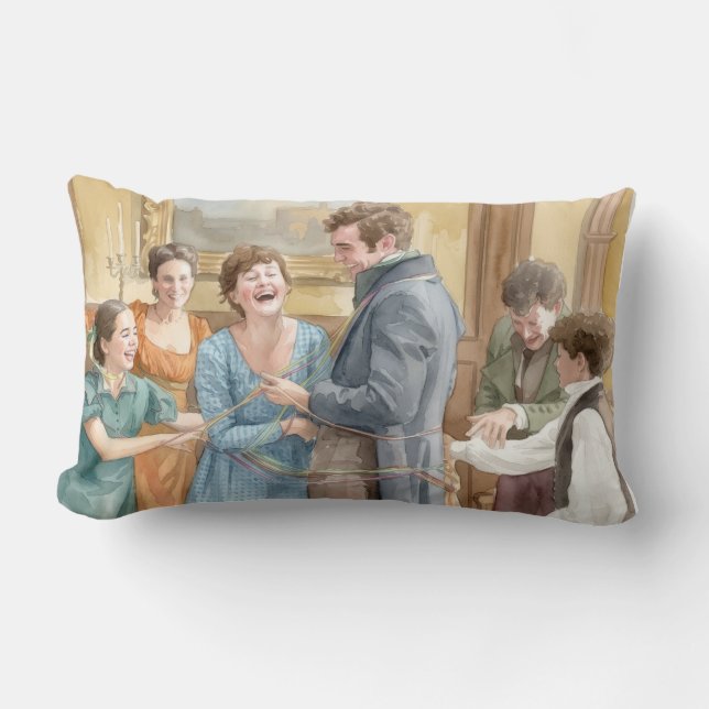 La historia de Mary Bennet en una almohada decorat (Anverso)