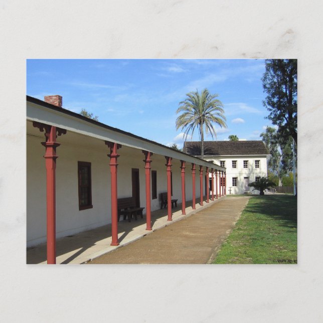 La histórica postal de Los Encinos en California (Anverso)