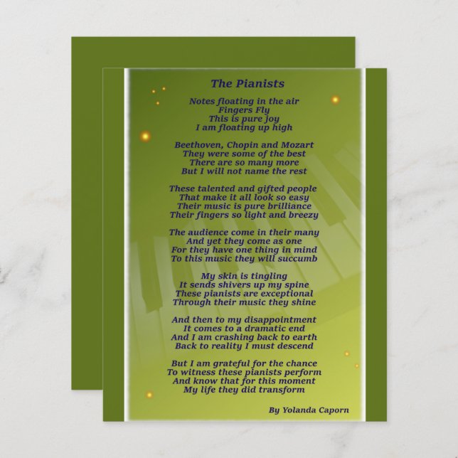 La hoja de papel de los pianistas (Anverso / Reverso)