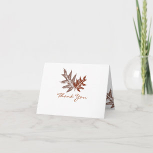 La hoja rústica del roble le agradece las tarjetas