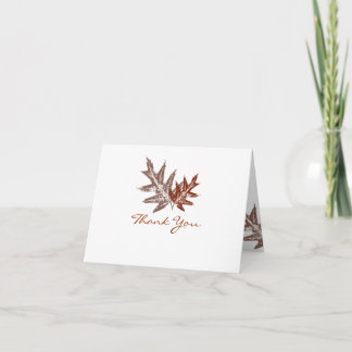 La hoja rústica del roble le agradece las tarjetas