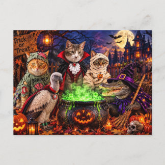 La hora de brujería del gato - Tarjeta postal de H