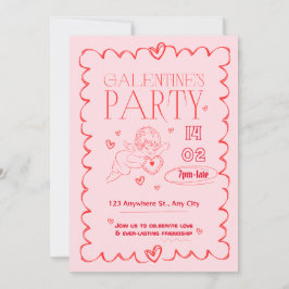 La idea de la invitación por el día de Galentine