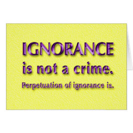 La ignorancia no es un crimen